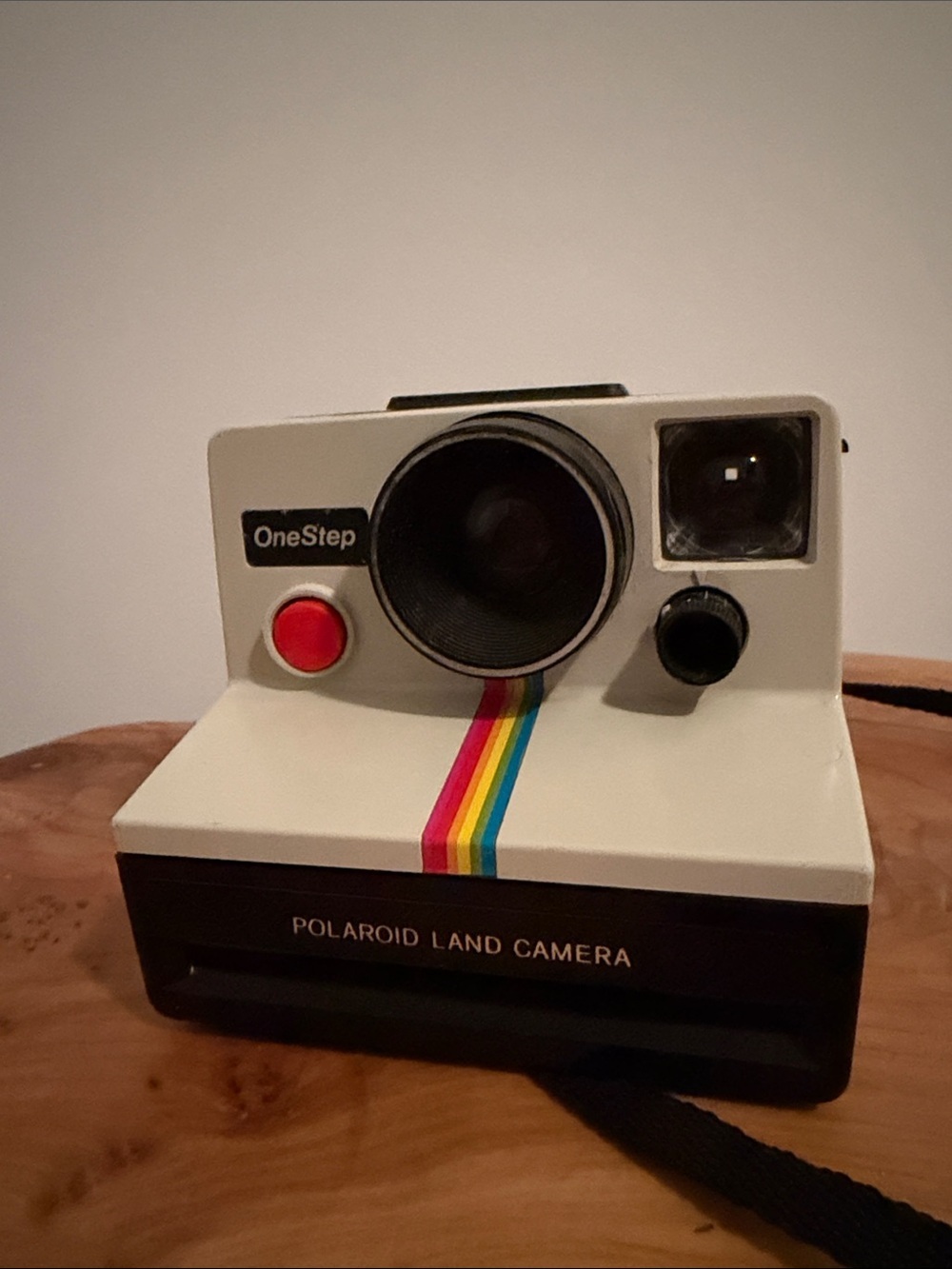 Vintage Polaroid Instant Camera in White with Rainbow Stripe - Picture 2 of 7